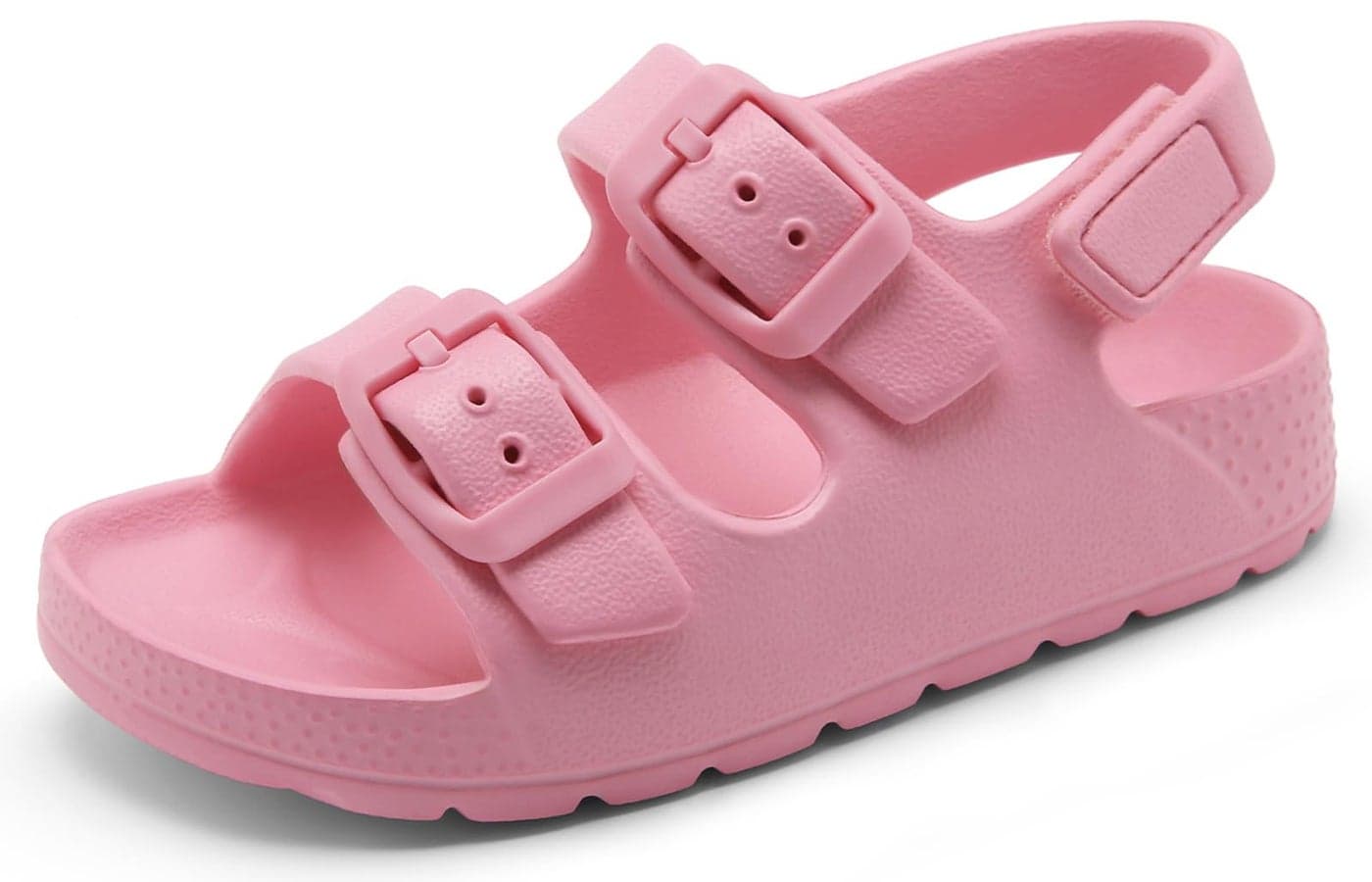INMINPIN Toddler Boys Girls Buckle Sandals Comfort Open Toe Sandal with Adjustable Back Strap, Pink, 8 Toddler