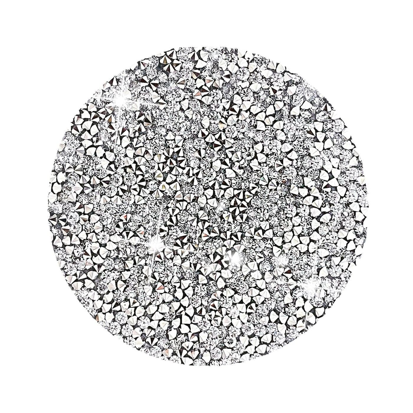 Silver Placemats Set of 2 Crushed Diamond Decor Silver Heat Resistant Mat Rhinestone Decor Round Place Mat Fall Decorations for Home Bling Sparkly Mat 15 inch