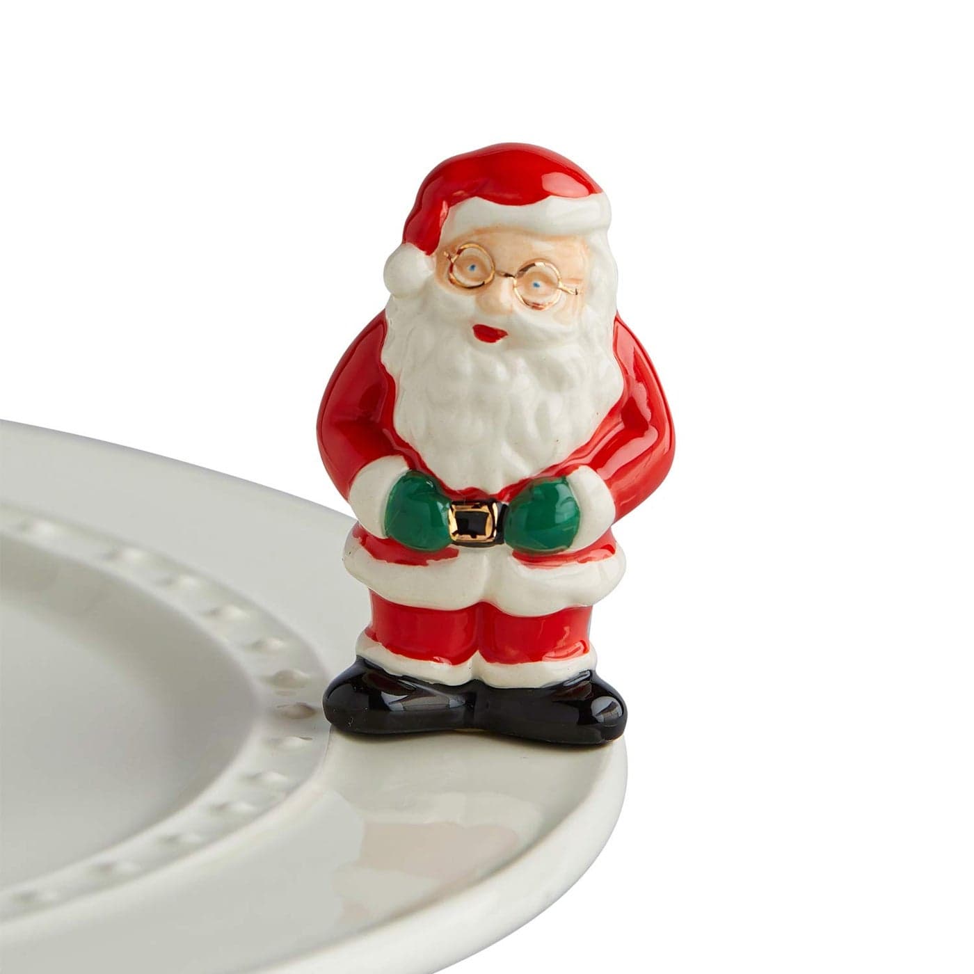Nora Fleming Father Christmas Santa Claus HandPainted Ceramic Christmas Decor Winter Minis for The Home and Office