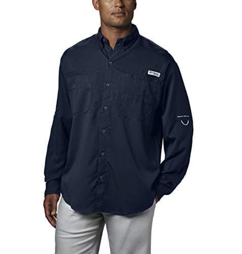 Columbia Mens PFG Tamiami Long Sleeve Fishing Shirt, Collegiate Navy, Large