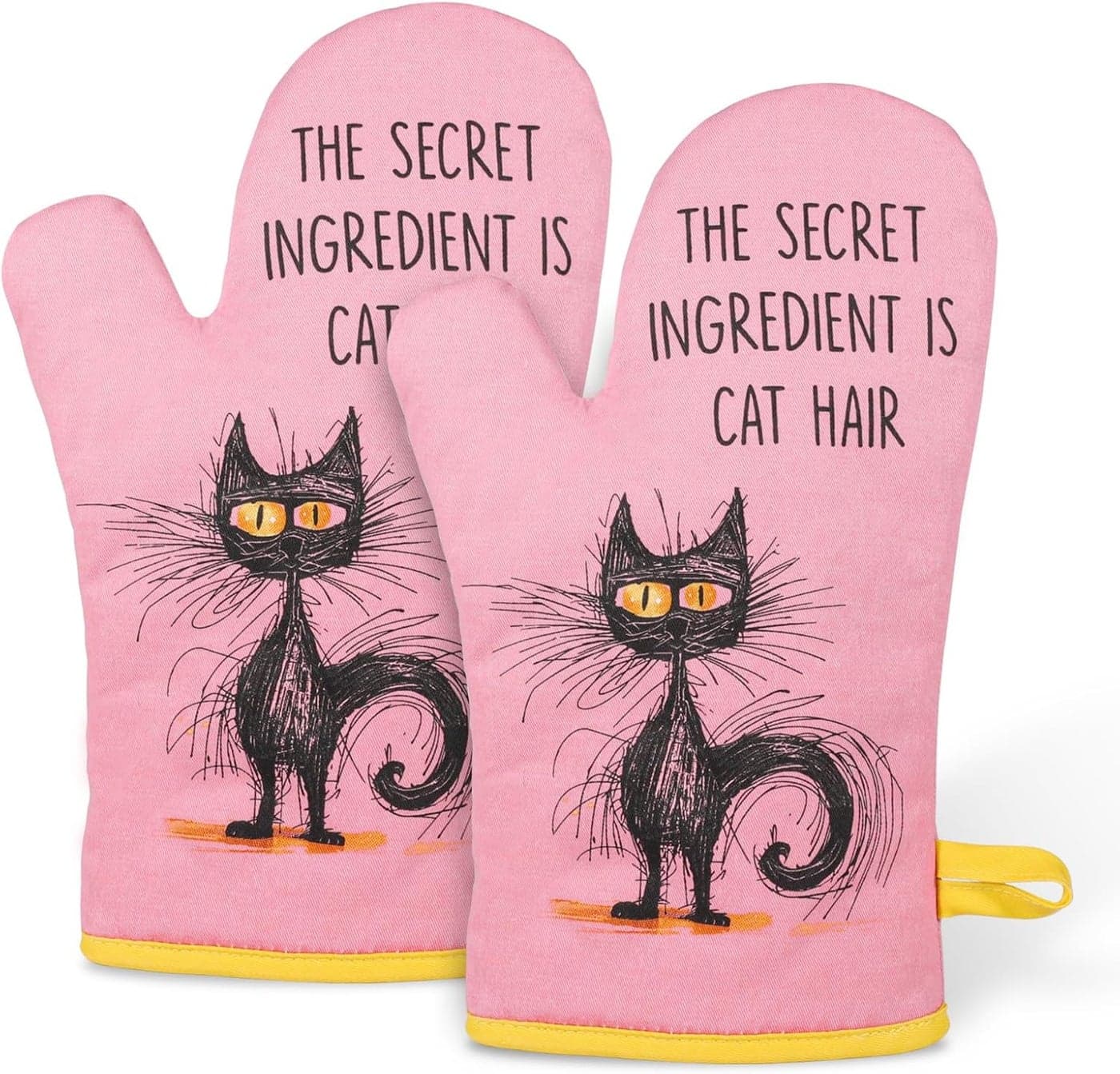 Miracu Funny Oven Mitts Cats Gifts for Cat Lovers Cute Kitten Kitchen Accessories Mothers Day Housewarming Baking Cooking Feline Themed Gifts for Women Lady Mom Wife Girlfriend Owner