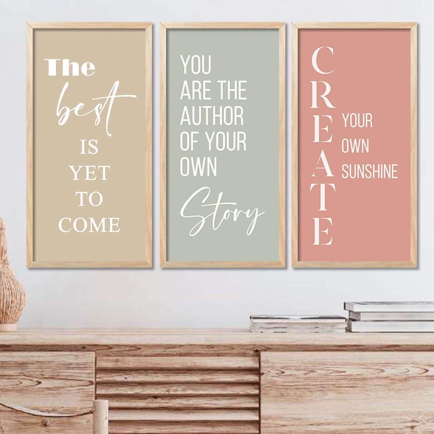 walllane Motivational Quotes Framed Posters for Decoration Wall Frames for Home and Office Wall Decor Poster With Frames Wall Art Wall Decoration Poster Set of 3 10x19 inch E