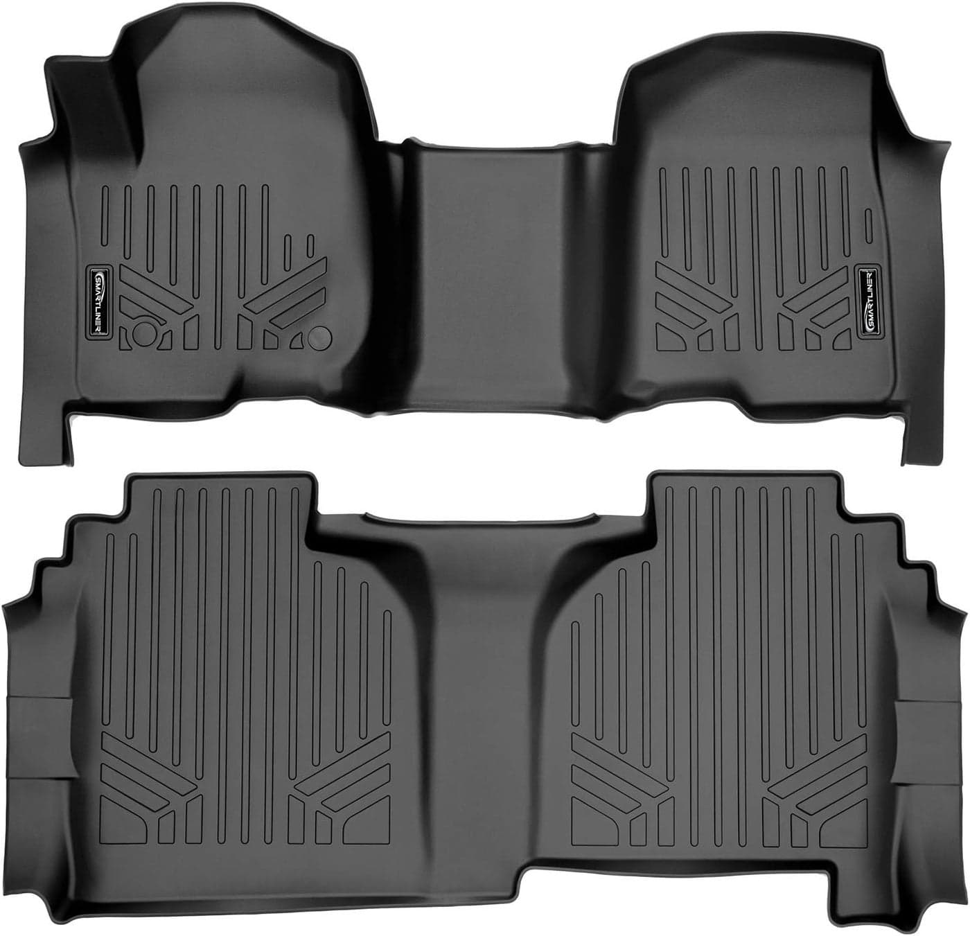 MAX LINER Custom Fit Floor Mats 2 Row Set Black for 2019-2022 Silverado/Sierra 1500 Double Cab