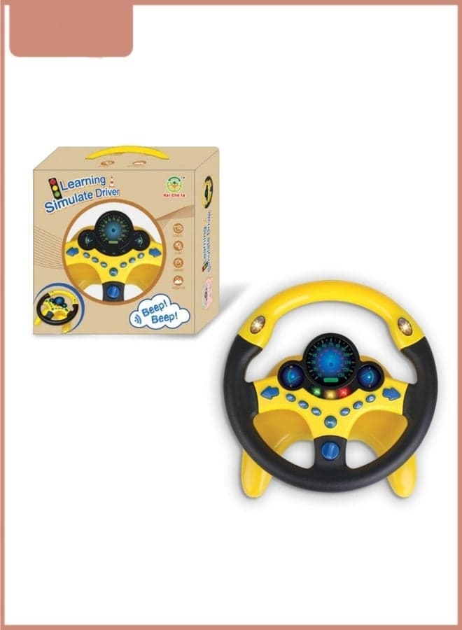 Interactive Kids Driving Wheel Toy - Electronic Steering Wheel with Realistic Sounds & Flashing Lights, Fun Role Play Game for Boys and Girls, Perfect for Gift Idea, Backseat Entertainment, and Home Entertainment