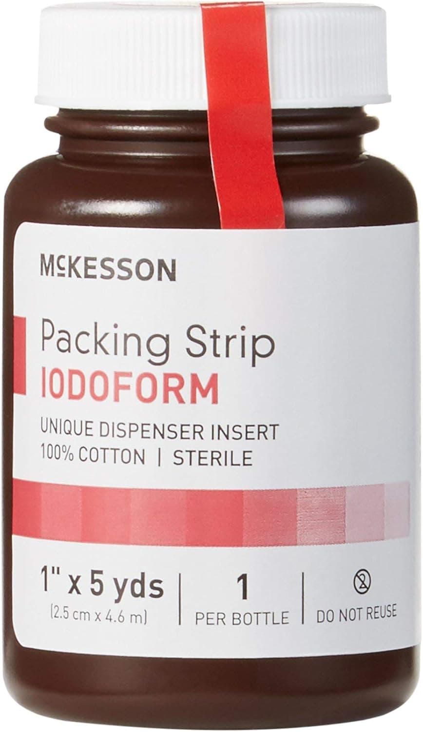 McKesson Packing Strip Sterile Iodoform 100 Cotton 1 in x 5 yds 12 Count