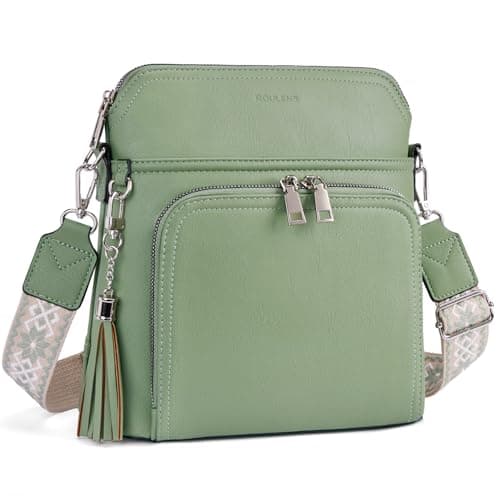 Roulens Crossbody Purse for Women Vegan Leather Medium Crossbody Wallet Bag for Travel Women Shoulder Handbags with Tassel