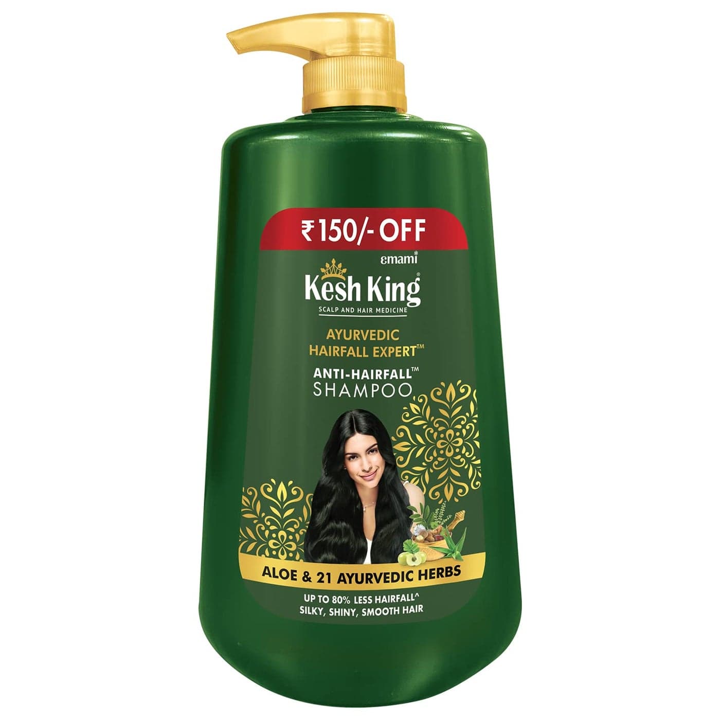 Kesh King Ayurvedic AntiHairfall Shampoo Reduces hairfall 21 Ayurvedic herbs No Paraben No Silicon Enriched with Aloe Vera Bhringraja Amla 1000 ml