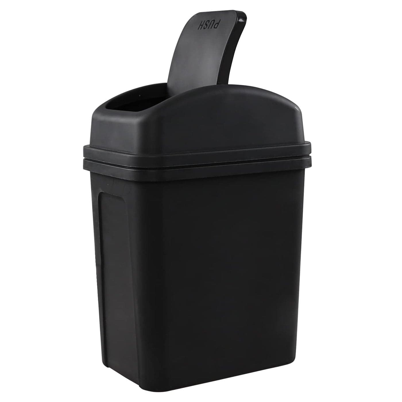 Idotry 18 Gallon 7 Liter Plastic Trash Can Small Garbage Bin with Swing Lid Black