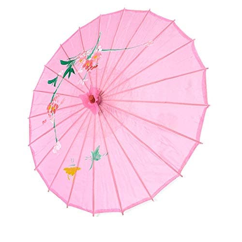 JapanBargain 2160, Asian Parasol Japanese Chinese Nylon Umbrella Parasol for Photography Cosplay Costumes Wedding Party Home Decoration Adult Size, 32 inch, Pink