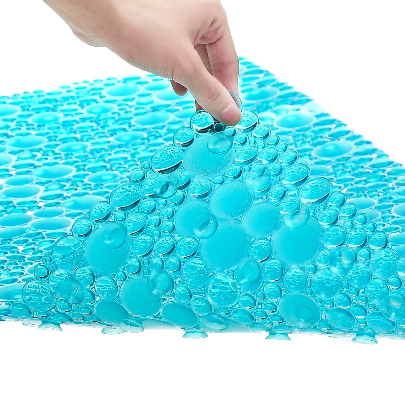 Mantto Extra Long Pebble Bath Tub Shower Mat 342 x 157 Bathmat NonSlip with Suction Cups Machine Washable Bathroom Mats SmoothNonTextured Surface Only 342 x 157 Transparent Green
