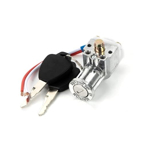 PSLER Big Head Key Switch Heavy Duty EBike Battery Lock Ignition Switch Universal Waterproof Cylinder Lock for Electric Scooter Motorcycle ATV with 2 Keys