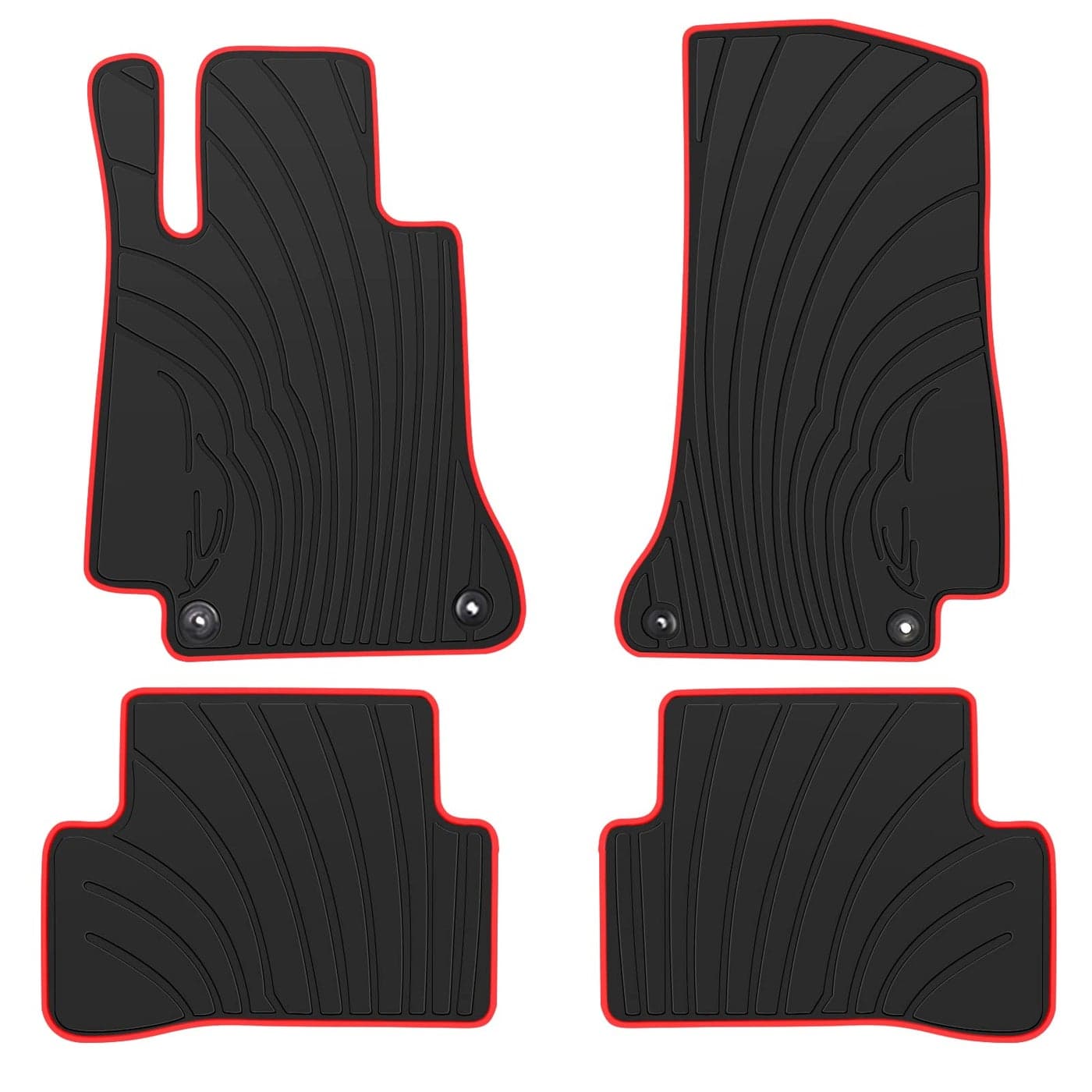 HDMart Auto Floor Mats Custom Fit for Mercedes Benz C Class Sedan Only 20152021 C180 C200 C250 C300 C350e C400 C43 AMG C450 C63 W205 W206 S206 Rubber Black Red Car Liners All Weather Odorless