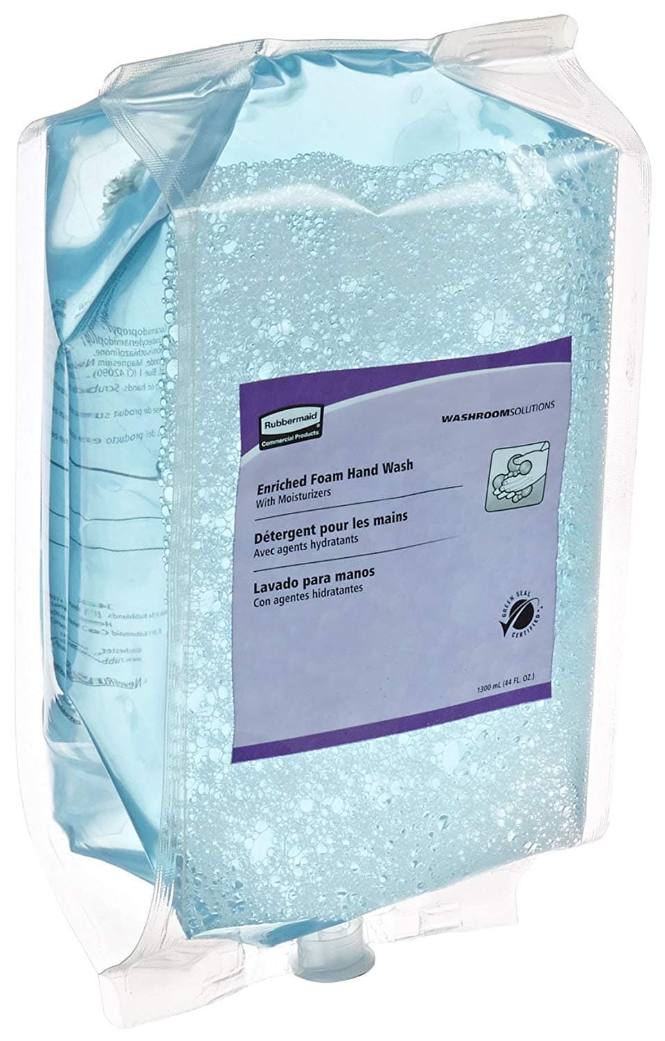 Rubbermaid Commercial Products Flex Moisturizing Foam Hand Soap Refill, 1300mL, Light Floral Scent, Green Seal Certified, Compatible with RCP's Flex Dispensers, for Restrooms in Schools/Gyms