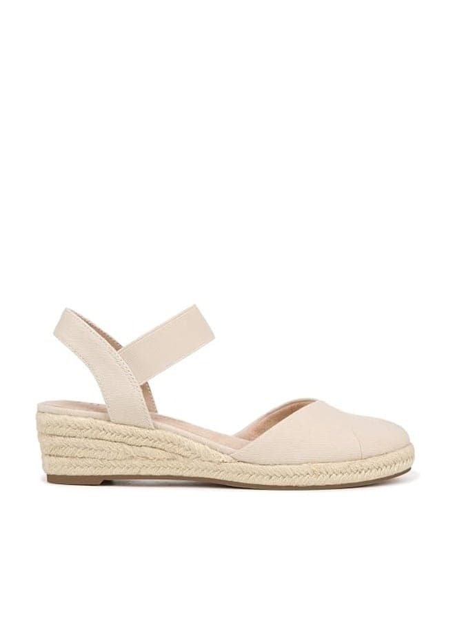 LifeStride Womens Kimmie Wedge Espadrilles Almond Milk 8 W