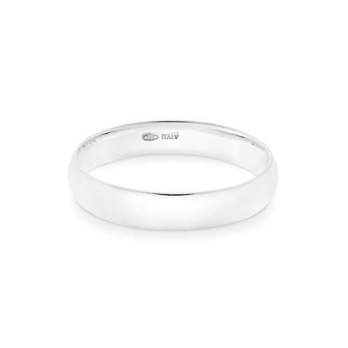 Miabella 925 Sterling Silver Comfort Fit Dome Band Ring 2mm, 4mm, 6mm for Women or Men, Made in Italy (4mm, 7)