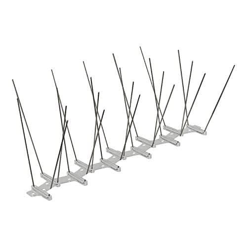 SPIKEZONE - Spikes for Bird & Pigeon Stainless Steel Spikes with Polycarbonate Base, Bird Spikes, Pigeon Control Spikes (10 Pcs Pack)