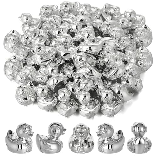 GGSTDDUP 50 Pcs Robot Ducks Toy Figures Mini Robot Resin Ducks Bulk Tiny Robots Figurine Dress up Duck Toy for Party Favors