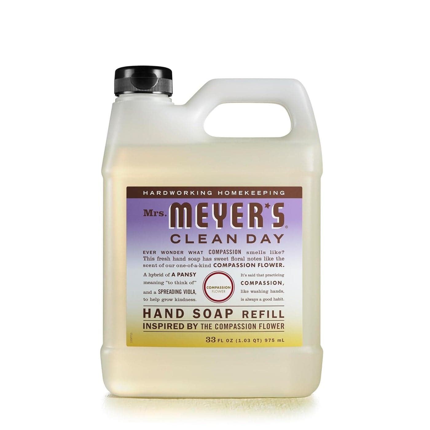 MRS MEYERS CLEAN DAY Hand Soap Refill Made with Essential Oils Biodegradable Formula Compassion Flower Packaging May Vary 33 fl oz