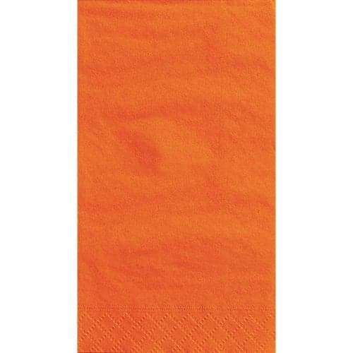 Pumpkin Orange Solid Guest Towels - Pack Of 20 - Absorbent Paper Hand Napkins For Bathroom, Kitchen & Events