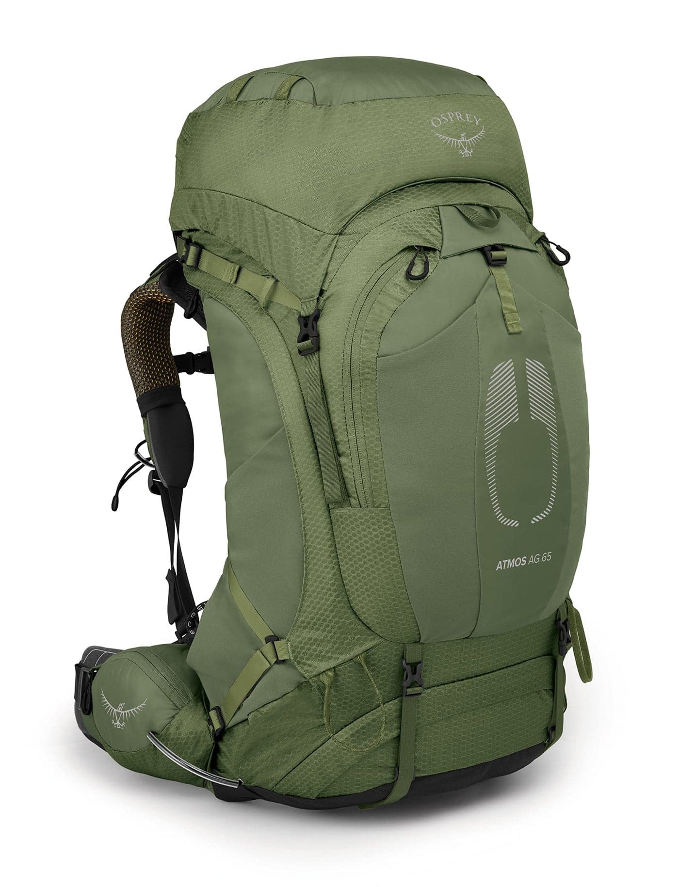 Osprey Atmos AG 65L Mens Backpacking Backpack Mythical Green SM