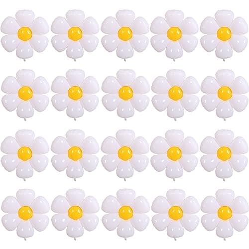 BIEUFBJI 20 Pieces Daisy Balloons Daisy Balloons for Daisy Birthday Decorations Baby Shower Wedding Baby Shower