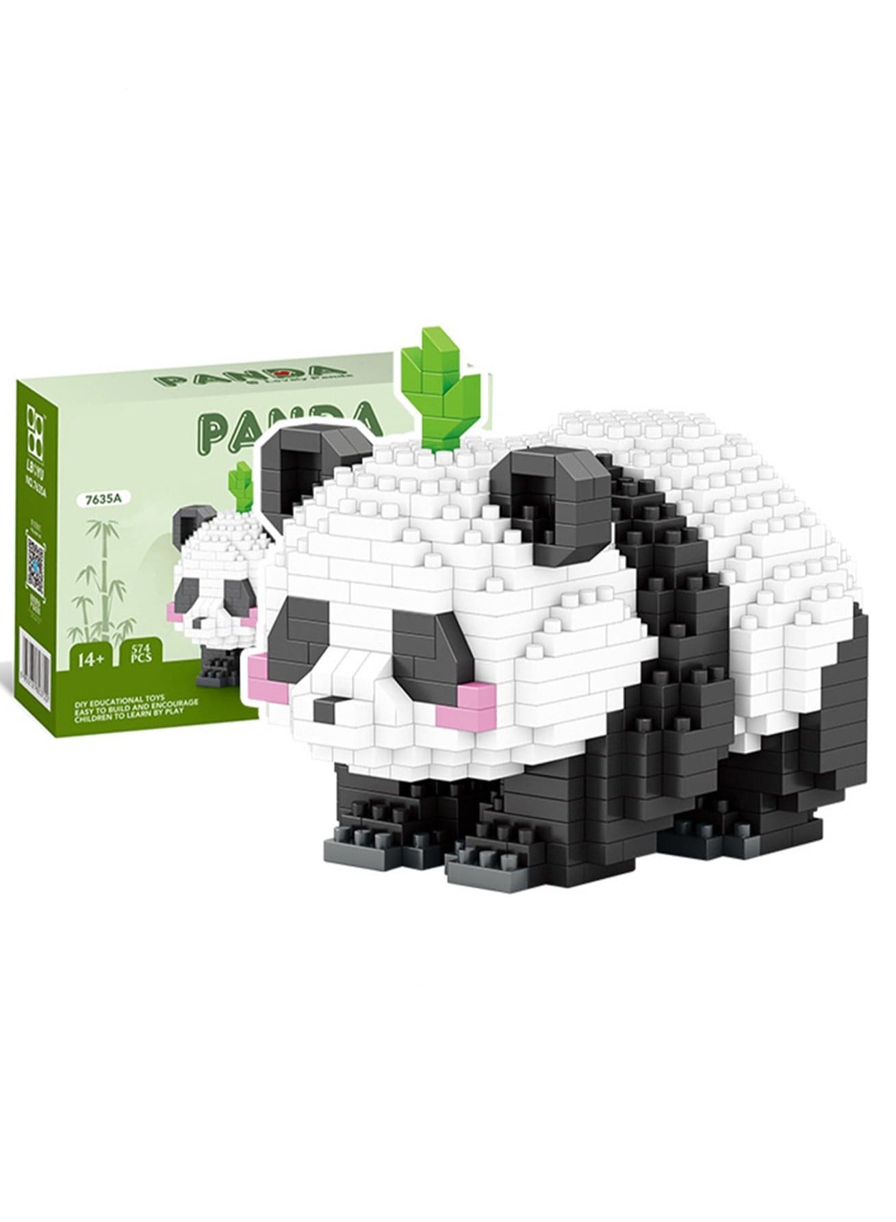 Miniature Educational Building Blocks Set 574 Pieces Panda Flower Model DIY Assembly Toy for Children