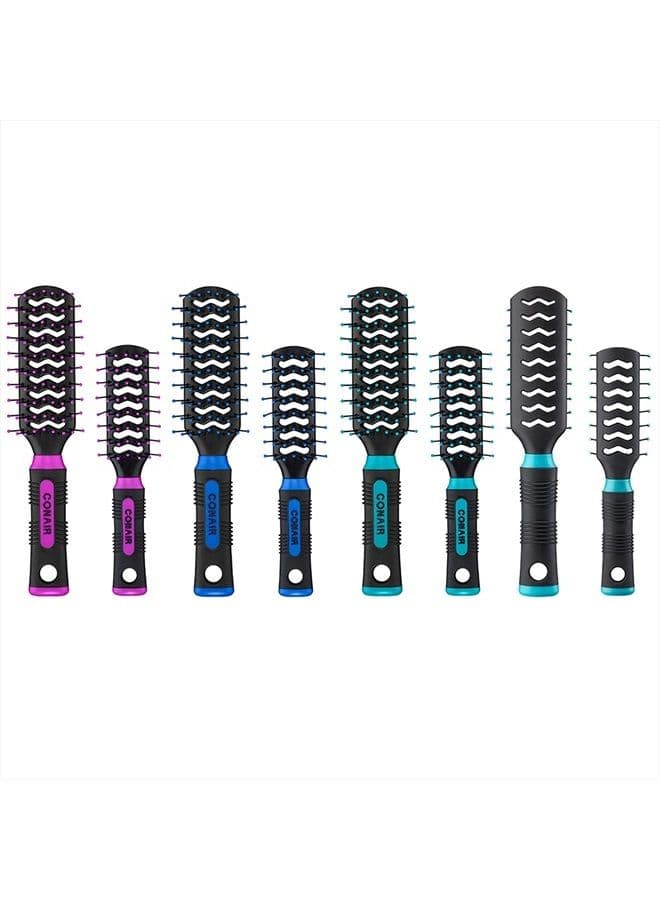 Salon Results Vent Hairbrush Set, Travel Hairbrush and Full-Size Hairbrush Included, Color May Vary, 2 Count
