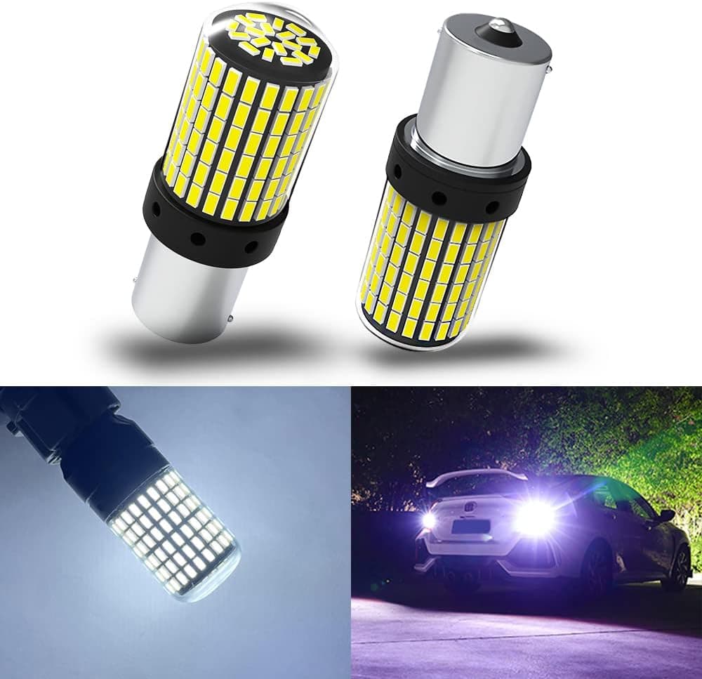 Yifengshun 1156 LED Bulbs White Backup Reverse Light - Super Bright 3000 Lumens, Error Free Canbus (2PCS)