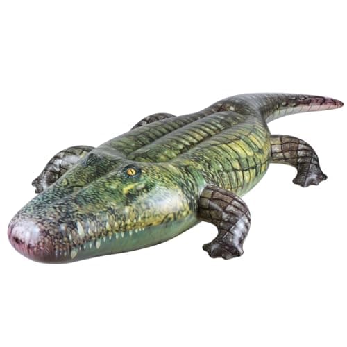 ILEISURELY Giant Inflatable Alligator Pool Float84 inch Animal Themed Pool Toy Ballons for Birthday Pool Halloween Party DecorationsBlow Up Photo PropParty Favors Supplies Gift for Kids and Adults