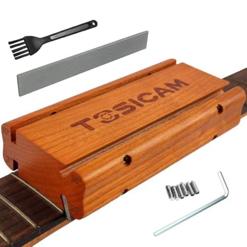Guitar Fret End Beveling File, 4 in 1 3/23/35/90 Degree fret file - Guitar Bass Fret End Dressing, Guitar Fret Crowning End Bevel File Luthier Tools for Rounding, Shaping and Deburring (GF-4in1)