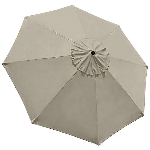 EliteShade USA 9ft Replacement Covers 8 Ribs Market Patio Umbrella Canopy Cover CANOPY ONLY Beige