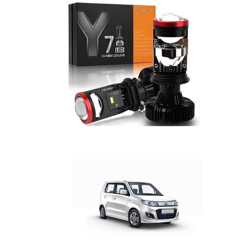 LOVMOTO Universal For Car Y7 H4 100w Mini Projector Lens Retrofit Kit LED with Mini Projector Lens Canbus,16000 lumens LED Headlight Kit for Headlight Retrofits Comfortable With Wa-gon R Stin-gray