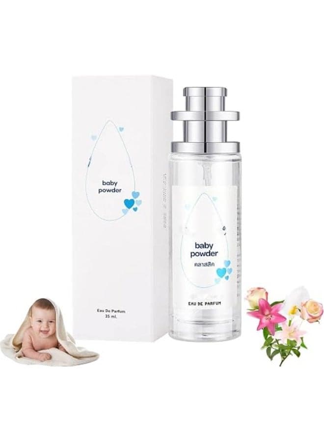 Long Lasting Baby Powder Fragrances, Fresh and Light Scent Baby Tower Perfume, Long-lasting Moisture & Fragrance - Gift for Women Gentle Baby Powder & Floral Notes 35mlh