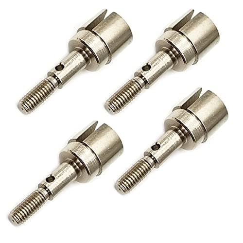 DEVMO 4Pack Metal Wheel Stub Axle Shafts Adapter Drive Axle Cup 02033 Compatible with HSP Redcat Exceed 94123 94111 110 RC Car Buggy Truck