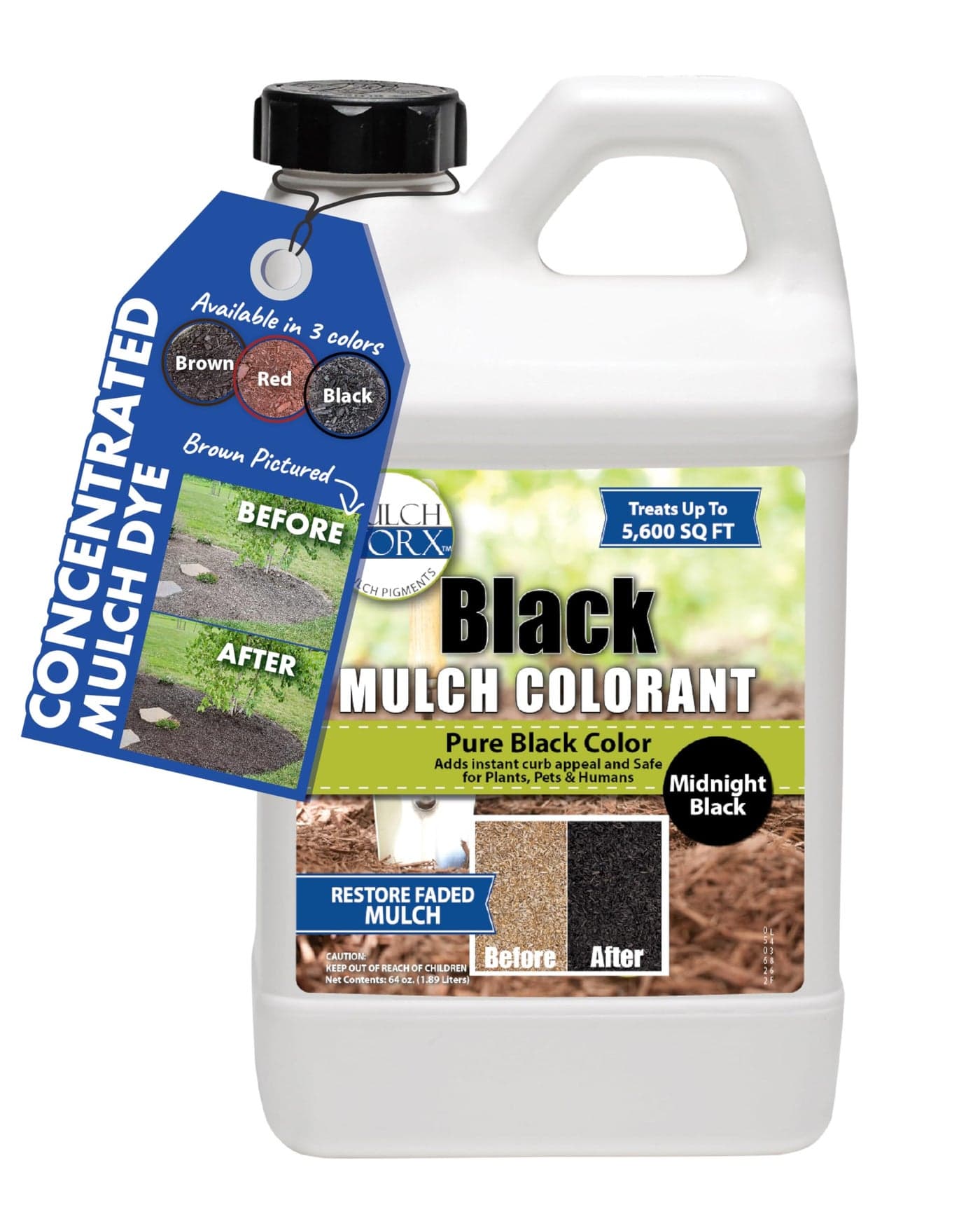 MulchWorx Black Mulch Color Concentrate - 5,600 Sq. Ft. - Pure Midnight Black Mulch Dye Spray