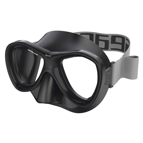 SEAC Amalfi Snorkeling Mask with Fabric Strap Double Lens Silicon Skirt