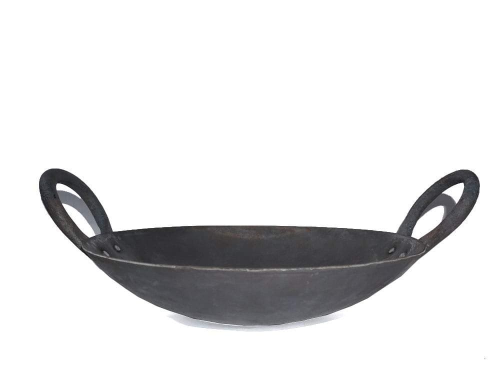 Super HK Iron/Loha/Lokhand Black Premium Durable kadhai for Cooking with Handle Branded 9.5 inch 1.75 LTR Large Size for Big Families…