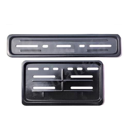 Ramanta Heavy Metal Number Plate Frame for Bikes HSRP | IND Licence Number Plate Frame Cover Front & Rear Universal Standard Size for All Motorcycles & Scooter (Size 30 cm x 12 cm, Black) Set of 2