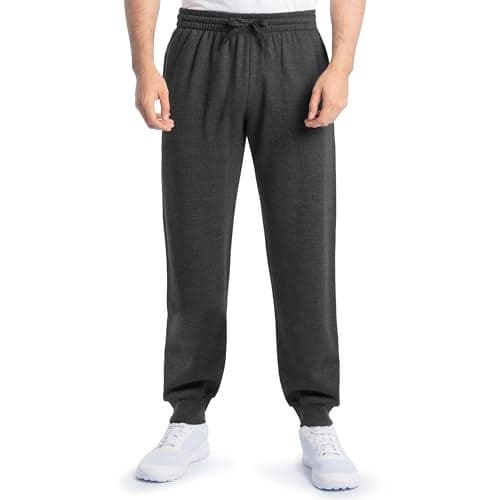 Fruit of the Loom Men's Eversoft Fleece Sweatpants & Joggers (Regular & Big Man), Joggers-Black Heather, Medium