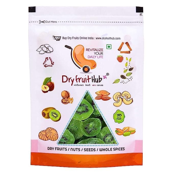 Dry Fruit Hub Candied Dried Kiwi 1Kg Slices | Sweet & Tangy Dehydrated Fruit | Soft, Chewy & Colorful Snack | Perfect for Baking, Gifting & Desserts