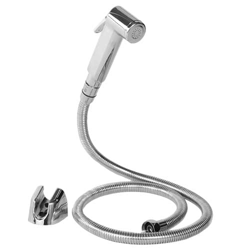 JAL Health Faucet Set for Toilet | Bathroom Accessories | Jet Spray for Toilet | ABS Health Faucet with 1 Meter Stainless Steel Flexible Hose Pipe & Wall Hook | Chrome Finish (Health Faucet)