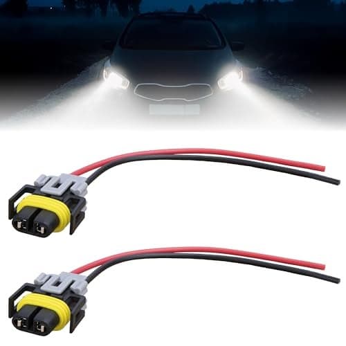 2 PCS H11 H9 H8 880 881 Female Adapter Wiring Harness Sockets Wire Fog Light Connector Plug with Wire Waterproof Pigtail Adapter Plug Replacement for Headlights Fog Lights High Low Beam Bulb