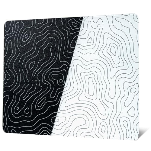 XVX Glass Mousepad for Gaming, Topographic Hard Gaming Mouse pad, Professional Large Mouse Mat 410mm*310mm, Special Glass Surface with Improved Precision and Speed