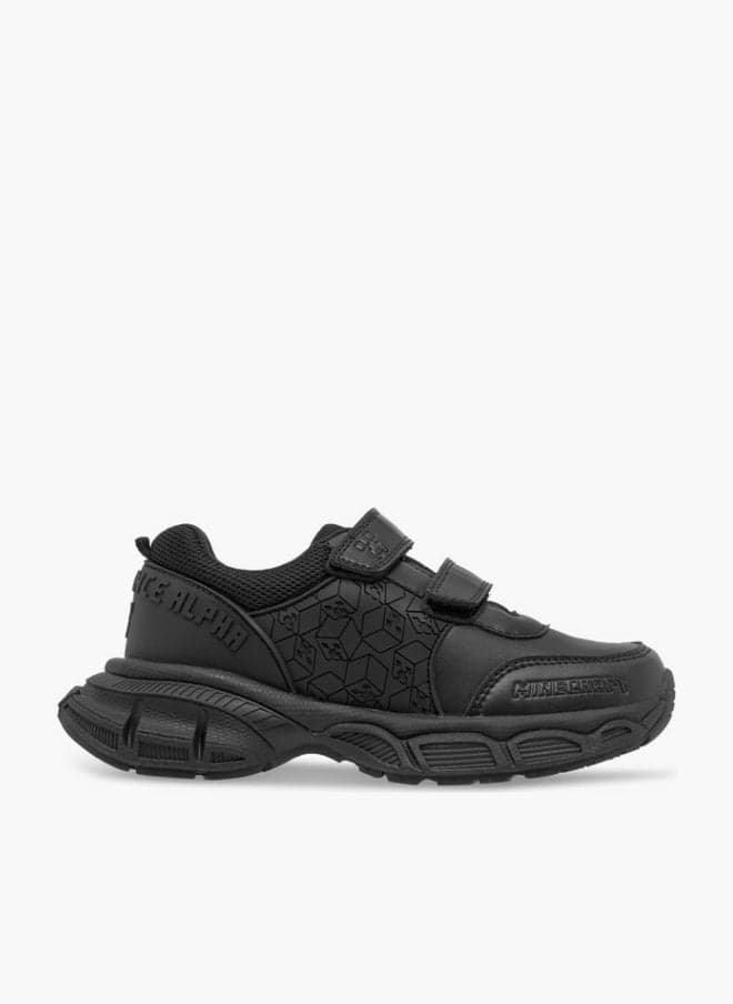 Logo Embossed School Shoes With Hook And Loop Closure — 34 EU
