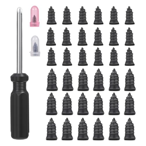 36pcs Tire Repair Rubber Studs Vacuum Tire Repair Kit Spiral Rubber Studs Tire Screw Plugs Quick Repair Tool Motorcycle Truck Tractor Tire Flat Tire Repair DoItYourself Tire Repair Studs