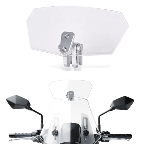 Sresk Motorcycle Windshield Extension Spoiler Clips Universal Adjustable Wind Air Deflector for Kawasaki BMW Triumph Motorbike Suzuki Dirt Bikes Transparent