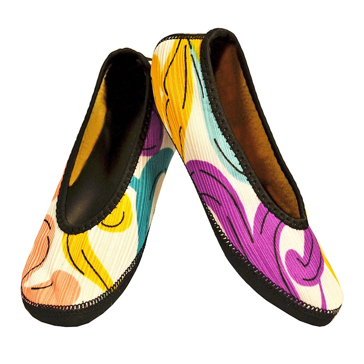 Nufoot Womens Ballet Flat Fuzzies Slipper Swirl Large