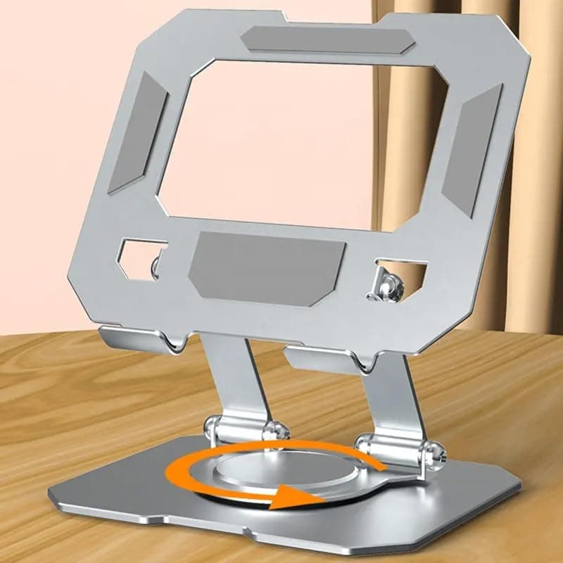 AMBLIC Aluminum 360° Rotable Tablet Stand & Adjustable Foldable Tablet Holder for I Pad & Tablet, Smartphones | Flexible Rotable Metal Tablet Stand for Table,Desk,Bed,Study