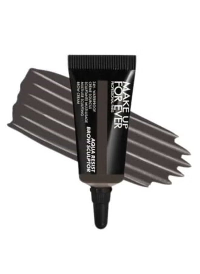 MAKE UP FOR EVER Aqua Resist Brow Sculptor 24HR Brow Cream 7ml – Shade 50 Dark Brown – Long-Wear, Waterproof & Smudge-Resistant