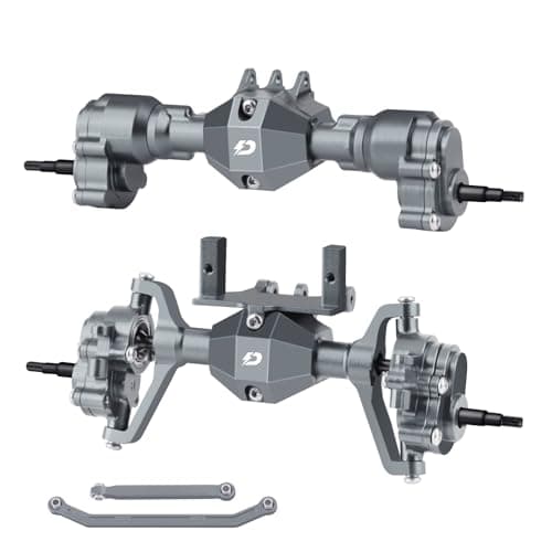 DashRC Aluminum Portal Axles Set for 118 RC Rock Crawler Redcat Ascent18 Front Rear Axles with Steel Gears Aluminum Housing Servo Mount Steering Links Upgrade Kit